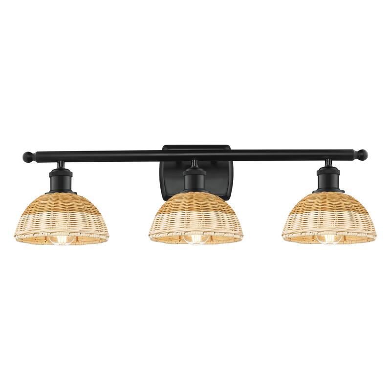 Innovations Lighting Endless Possibilities Ballston - Bristol Natural II - 3 Light 28" Bath Vanity Light - Matte Black