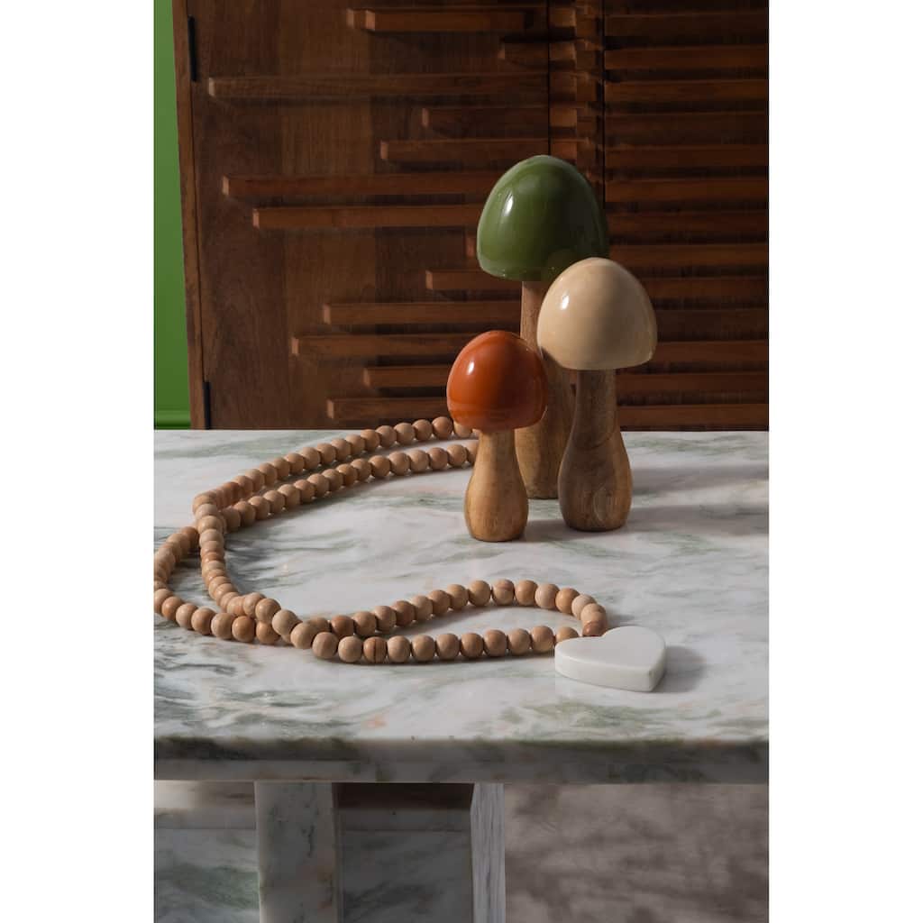 Sagebrook Home Wood, Coned Mushroom, Novelty, Two Tone, Decoration for Interior Design