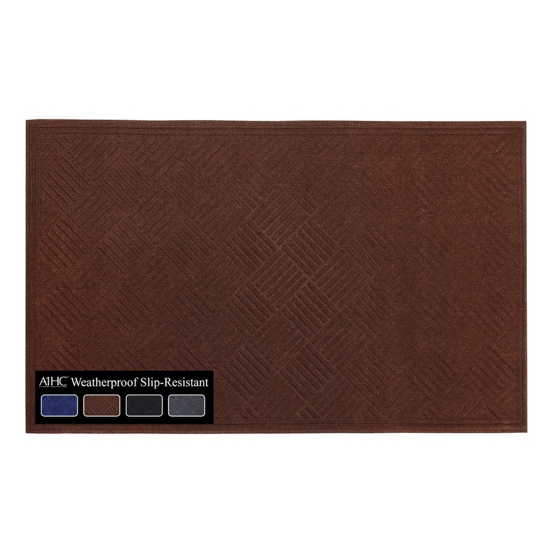 A1 Home Collections All Weather Durable Polypropylene Non Slip Backing Rubber Door Mat