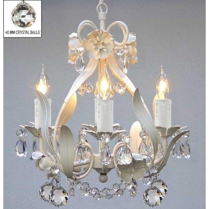 Wrought Iron Floral Chandelier Lighting Crystal Flower Chandelier Lighting - Chandeliers For Bedrooms by Overstock.com