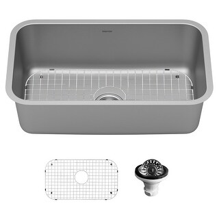 Karran 30" Undermount 16-Gauge Extra-Large Single Bowl Stainless Steel Kitchen Sink Kit