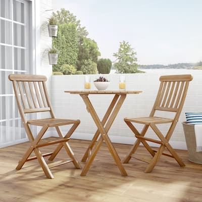 Linon Catalan Three-Piece Cafe Teak Set