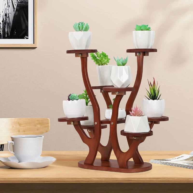 9 Pots Mini Succulent Stand Windowsill - 15.4 x 10.2 x 17.9 inches