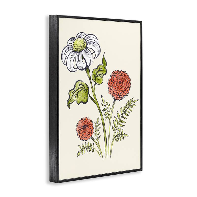 Stupell Vintage Style Garden Blossoms Framed Giclee Art Design By Hannah Moren