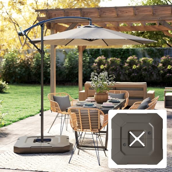 base weights for offset patio umbrella Outsunny 2-Piece Cantilever Offset Patio Umbrella Base Weight Set, 231 lb  Heavy Duty Fillable Outdoor Offset Umbrella Weights - On Sale - Bed Bath &  Beyond