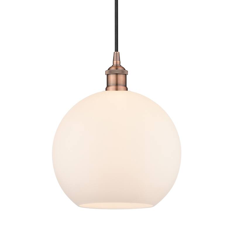 Innovations Lighting 616-1P-13-10 Athens Pendant Athens 10" Wide - Antique Copper / Matte White