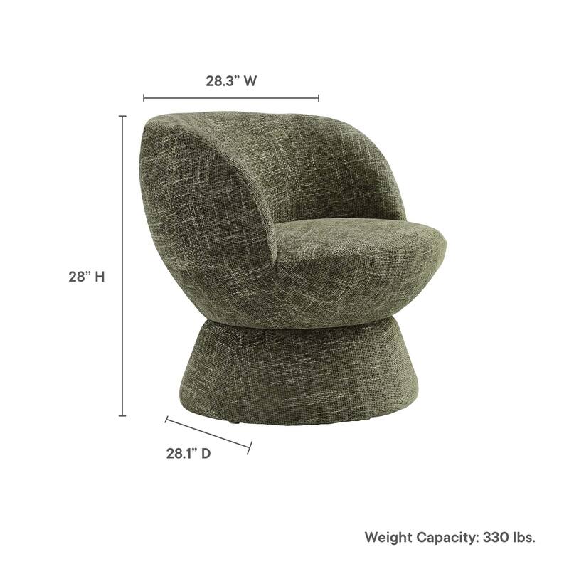 Vesta Chenille Fabric Upholstered Swivel Chair