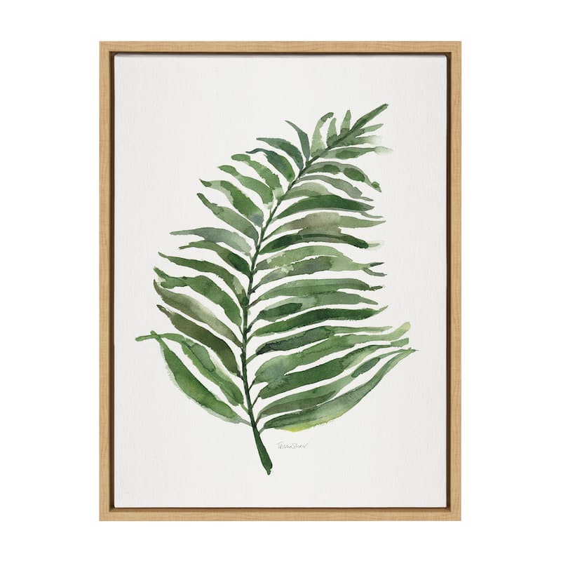 Kate and Laurel Sylvie Green Fern Framed Canvas by Patricia Shaw - 18x24 - Plastic - Brown
