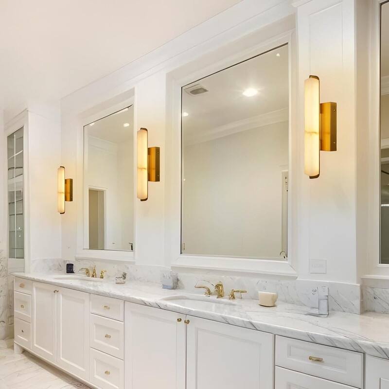 KAYLA Alabaster Wall Sconce, 19" Natural Marble Wall Sconce
