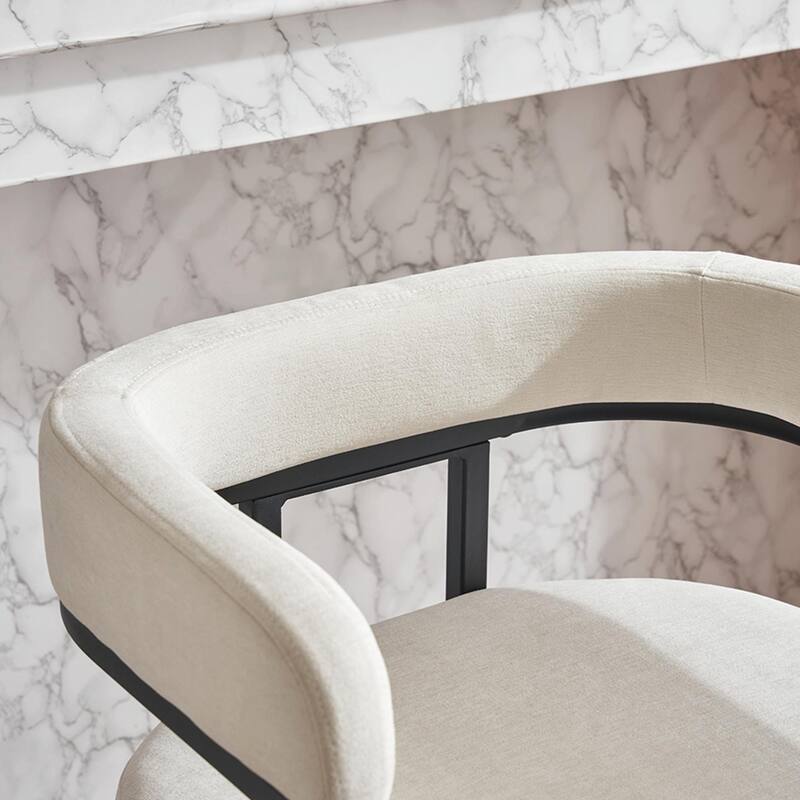 Modern Chenille Bar Stools Set of 2, Upholstered Counter Height Chairs