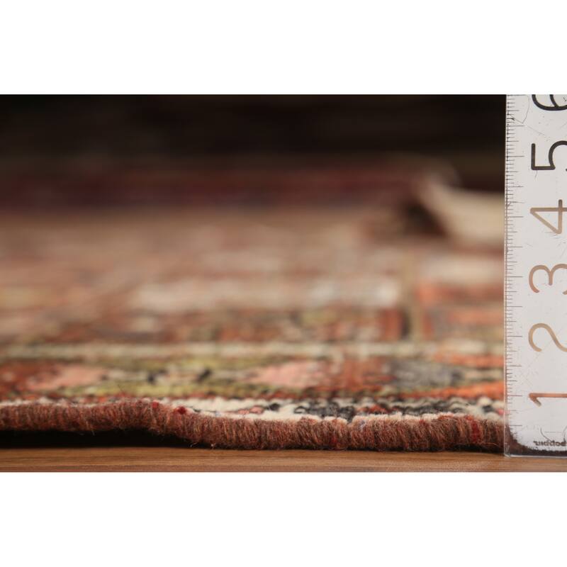 Hand Knotted Oriental 100% Wool Carpet Traditional Geometric Oranges & Rust Bakhtiari Area Rug - 9' 7'' X 6' 7''