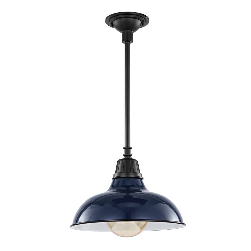 12.25" 1-Light Indoor/Outdoor Iron LED Pendant, by JONATHAN Y - 12.25