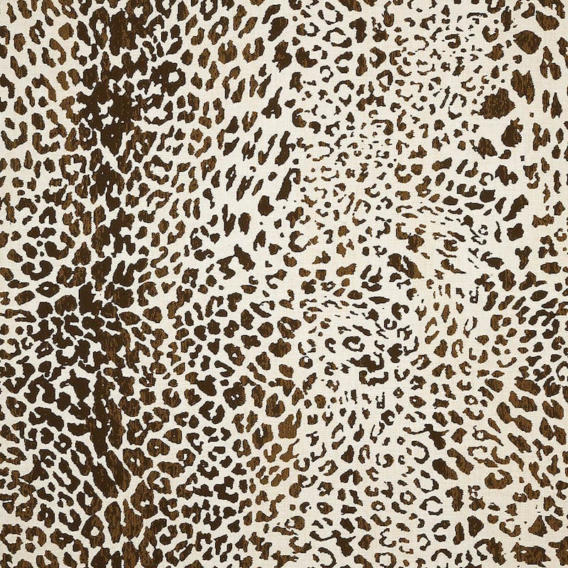 Sunbrella Leopard Indoor/Outdoor Chair Pad Set, Corded - 17" x 17" x 2" - Espresso Leopard