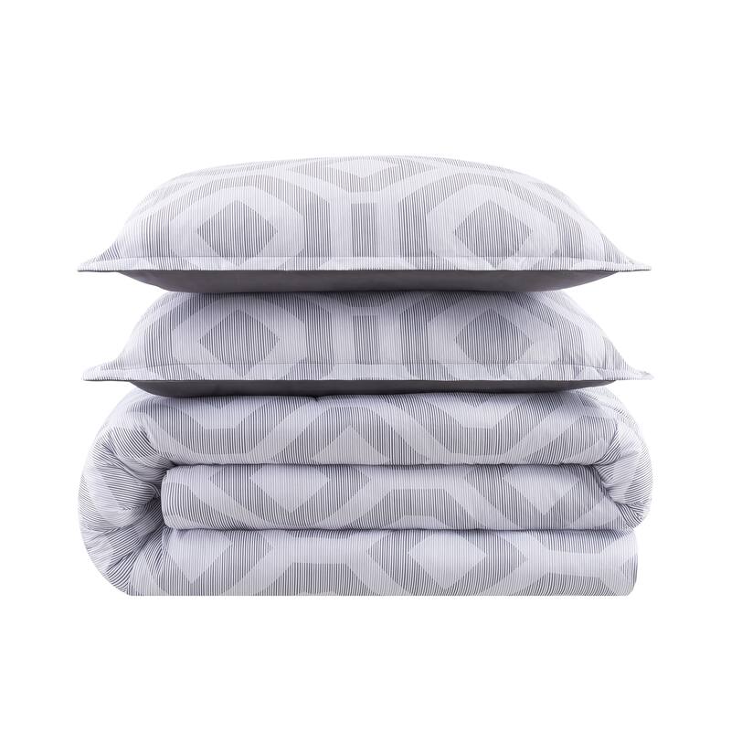 Serta Simply Clean Skyler Textured Geometric Antimicrobial Comforter Set