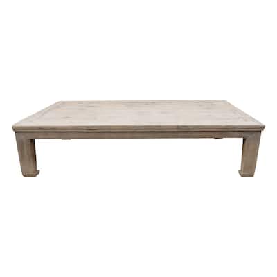 Artissance Extra Large Vintage Ming Coffee Table, Weathered Natural Wood Finish (Size & Finish Vary)