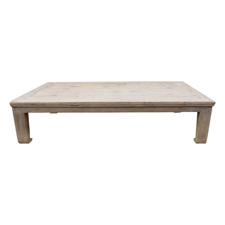 Artissance Extra Large Vintage Ming Coffee Table, Weathered Natural Wood Finish (Size & Finish Vary)