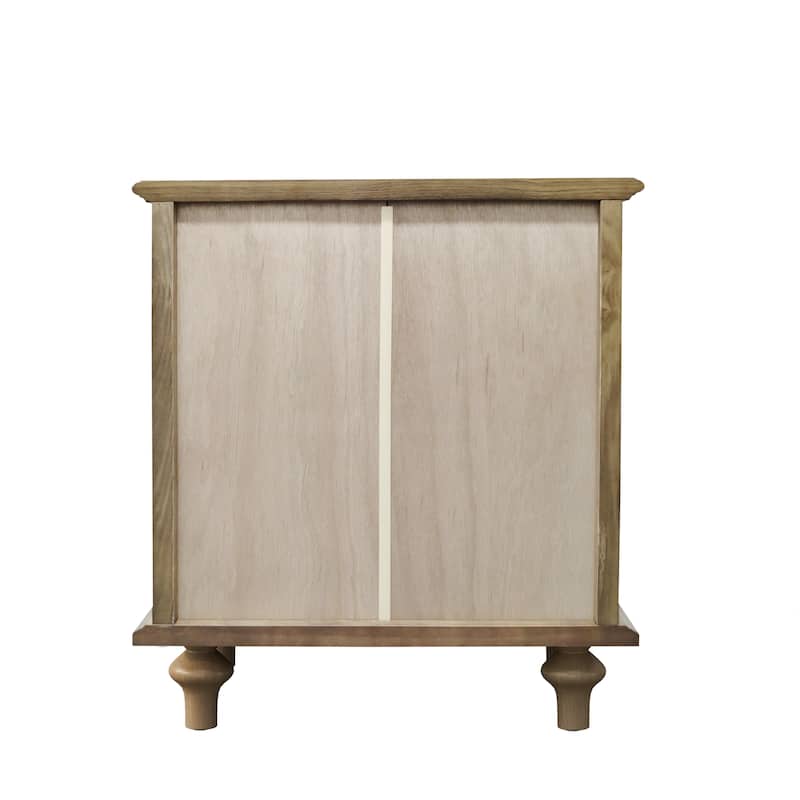 Traditional 3-Drawer Nightstands with Pull-Out Shelf and Solid Wood Legs