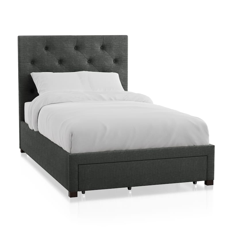 Furniture of America Malaer Modern Button Tufted 1-drawer Platform Bed