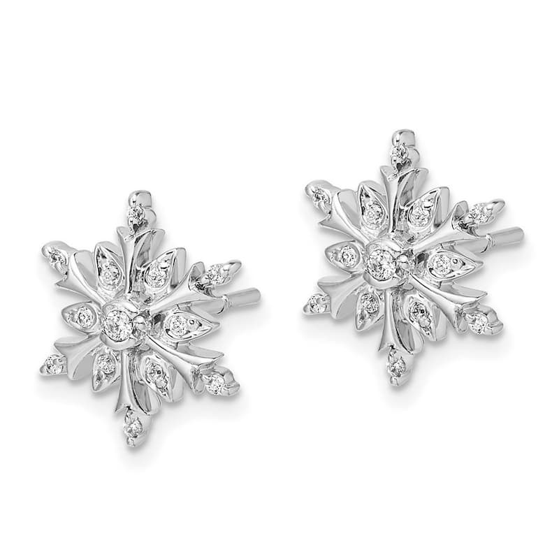 Curata 14k White Gold Diamond Earrings - 13x12mm Wide