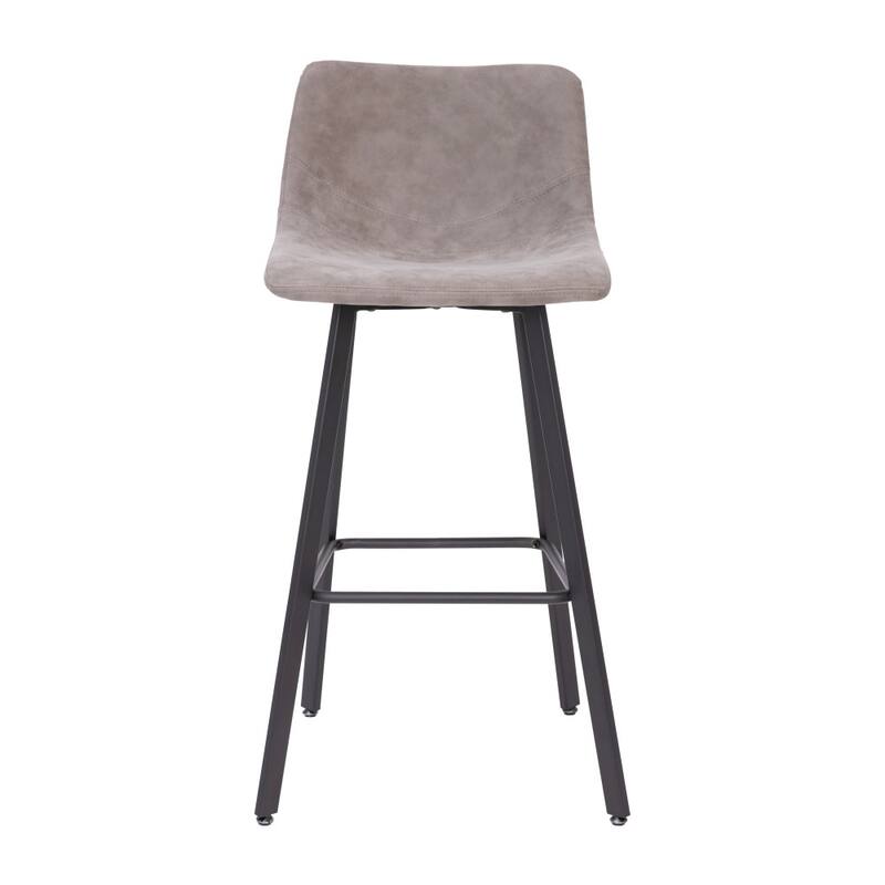 Set of 2 Armless Upholstered Metal Counter Stools