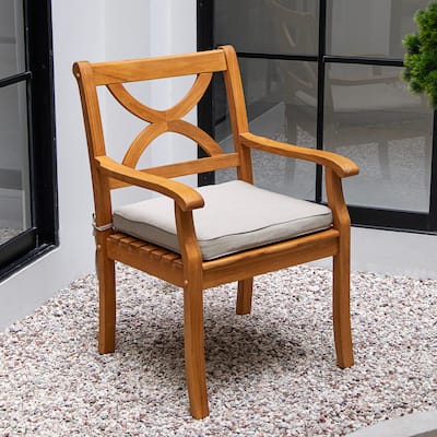 Cambridge Casual Lowell Outdoor Teak Wood Dining Chair with Cushion