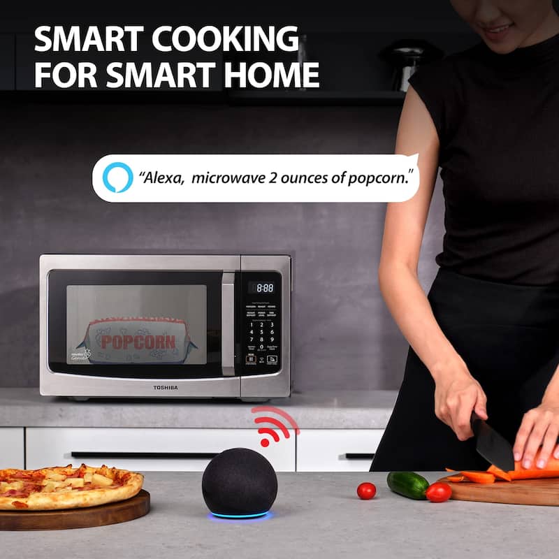MLEM34P(SS) Smart Countertop Microwave, Sensor Reheat, Works With Alexa & Remote Control
