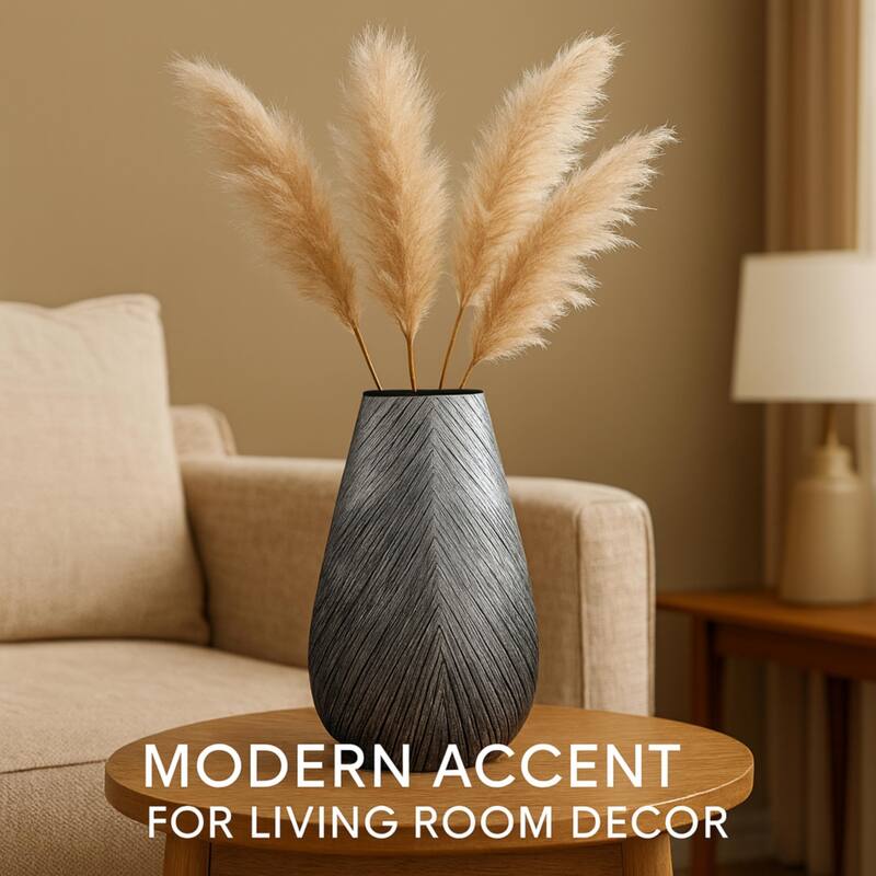 Aria Home Arrowhead Grey Textured Polyresin Vase for Modern Home Decor