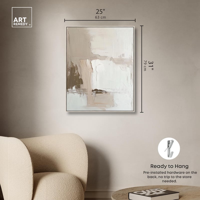Pale Textured Silence I Canvas by Art Remedy
