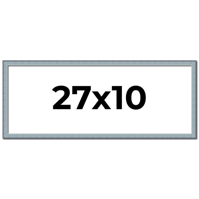 27x10 Frame Rustic Sky Blue Solid Wood Picture Frame | 0.75 Inch