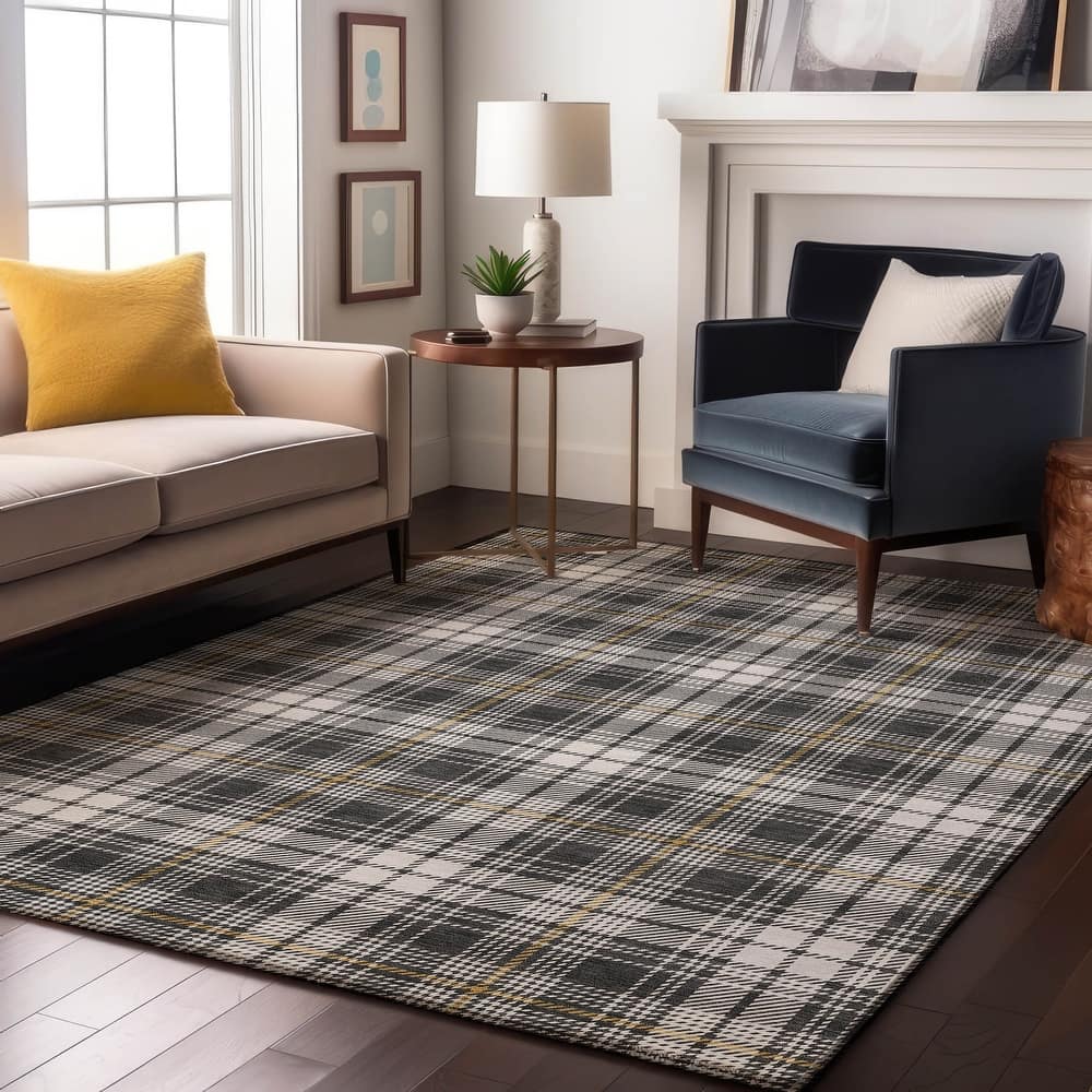 Premium Washable Super Soft Farmhouse Plaid Mayfield Rug