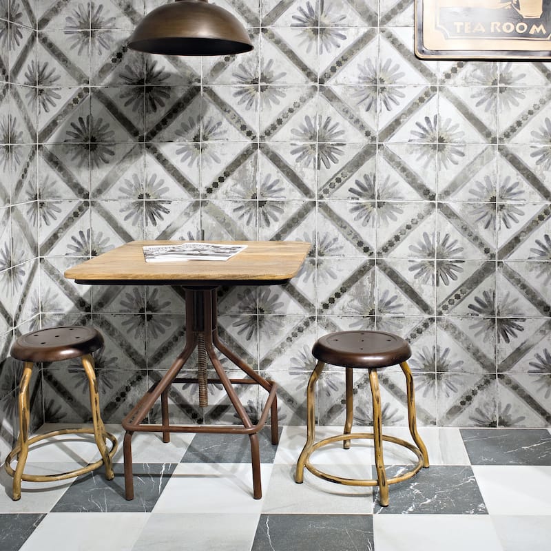 Merola Tile Kings Marrakech Charcoal Grey 17-5/8" x 17-5/8" Ceramic Floor and Wall Tile