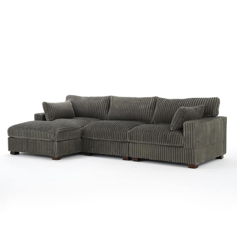 Oversized Plush Modular Sectional Sofa Set L Shaped Couch