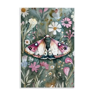 Stupell Beautiful Moth over Florals Wall Plaque Art Design By The Dutch Lady