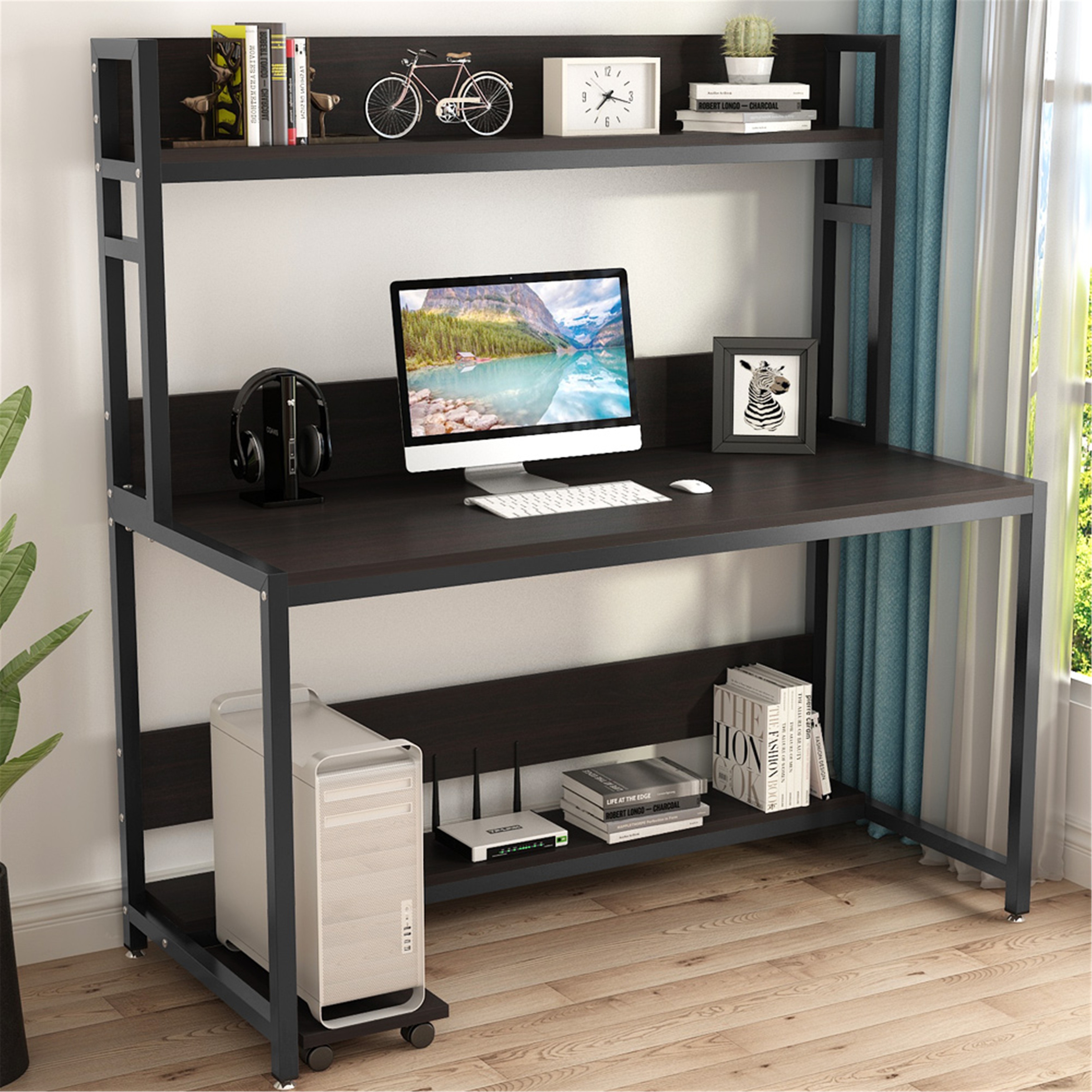 44 Inches Large Computer Desk with Hutch