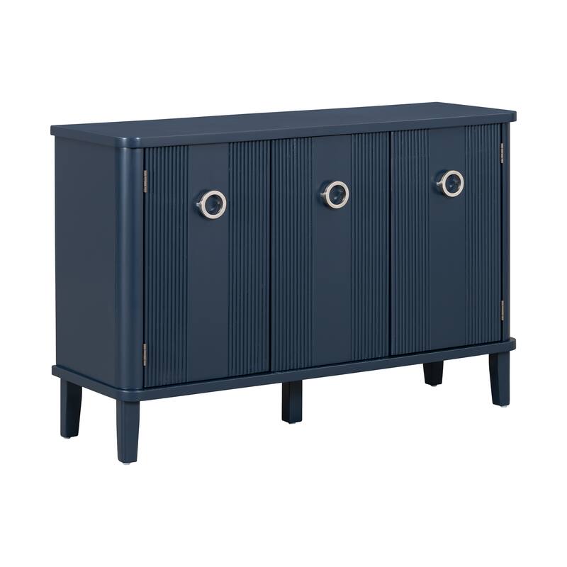 Elegant Solid Wood Cabinet with MDF Frame and Three Acacia Solid Doors, Perfect for Living Room, Study, and Hallways
