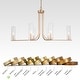 preview thumbnail 7 of 12, Mid-Century Modern 6-Light Gold Chandelier Metal Glass Island Light for Dining Room - D 36" x H 21"