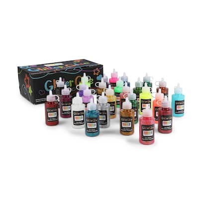 Bright Creations Glue Containing Glitter in 26 Rainbow Colors for Arts and Crafts (2 oz, 26 Pack)