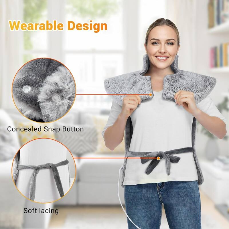 Electric 4 Massage Modes Heating Pad for Neck and Shoulders and Back Pain Relief, Best Winter Gifts