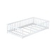 preview thumbnail 43 of 84, Montessori Twin Size Toddler Floor Bed with Fence without Door, Open-row Design Wood Frame Platform Bed with Safety Guardrails