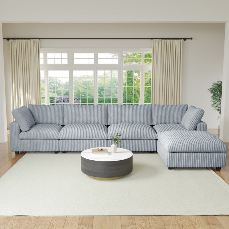 L-shaped Soft Plush Upholstered Modular Sectional Sofa Deep Living Room Couch