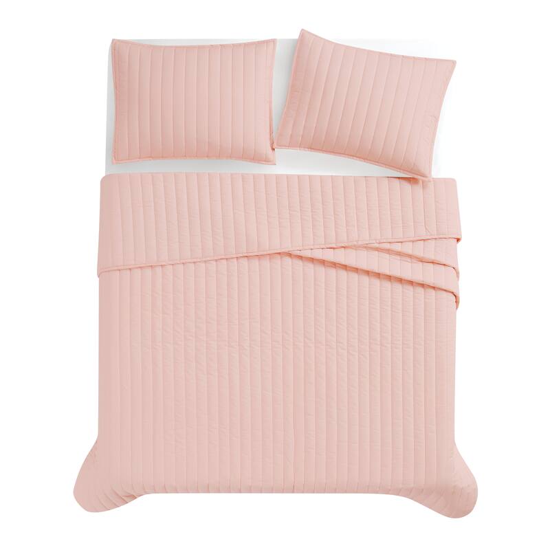 Brooklyn Loom Solid Cotton Percale Quilt Set