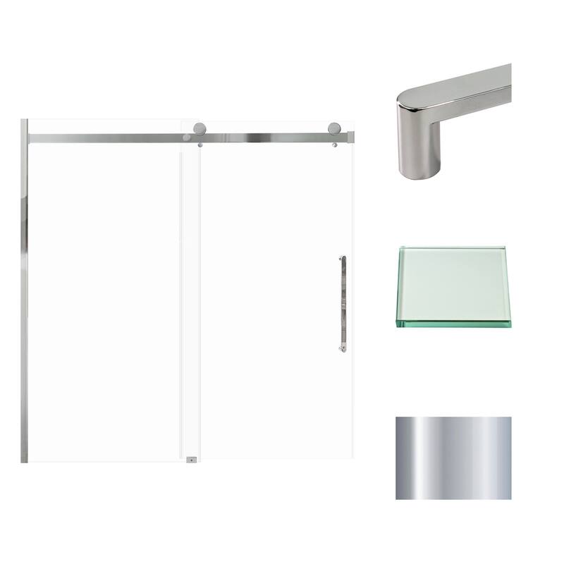 Transolid MBDT606008C-R 60" High x 60" Wide Bypass Frameless Shower - Polished Chrome