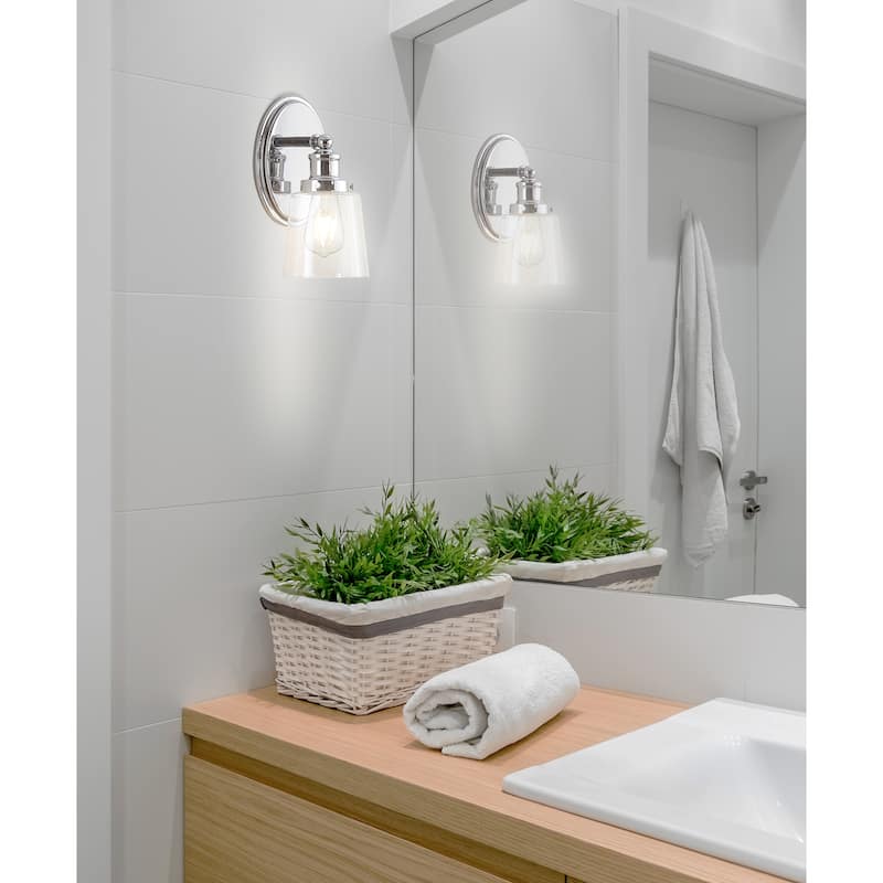 Sandrine 3-Light Iron/Seeded Glass Classic Cottage LED Vanity Light, by JONATHAN Y