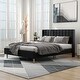 preview thumbnail 5 of 58, Alazyhome Upholstered Platform Bed Frame Black - Queen
