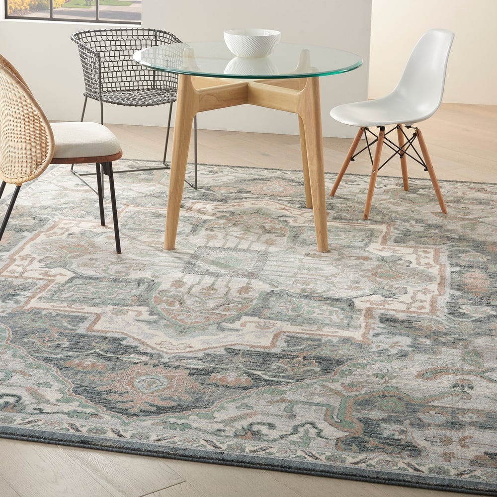 Nourison Parisa Traditional Persian Medallion Bordered Area Rug