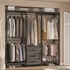 preview thumbnail 22 of 33, 65.6'' Heavy-duty Garment Rack, Freestanding Closet Organizer with Fabric Drawers and 5 hanging Rods Grey Oak