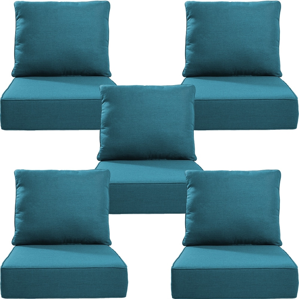 22" W x 24" D x 6" T Water & Fade Resistant Outdoor Lounge Chair Replacement Cushion Set