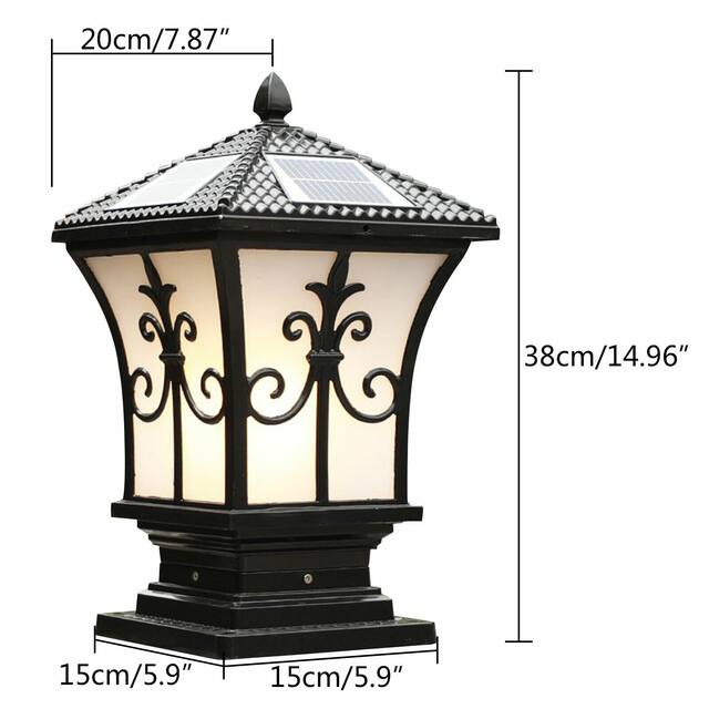 LED Post Light Yard Driveway Fence Outdoor Waterproof Pillar Lamp - 5.91*5.91*14.97 inches