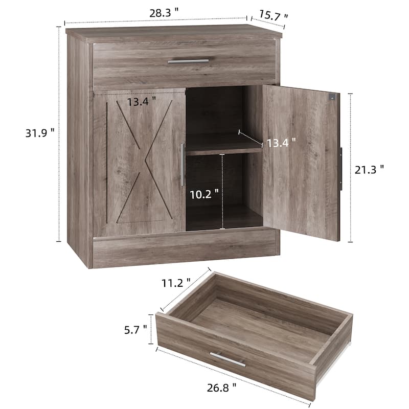 Multifunctional 2-Door Storage Cabinet with Drawer – Kitchen Pantry Organizer, TV Stand