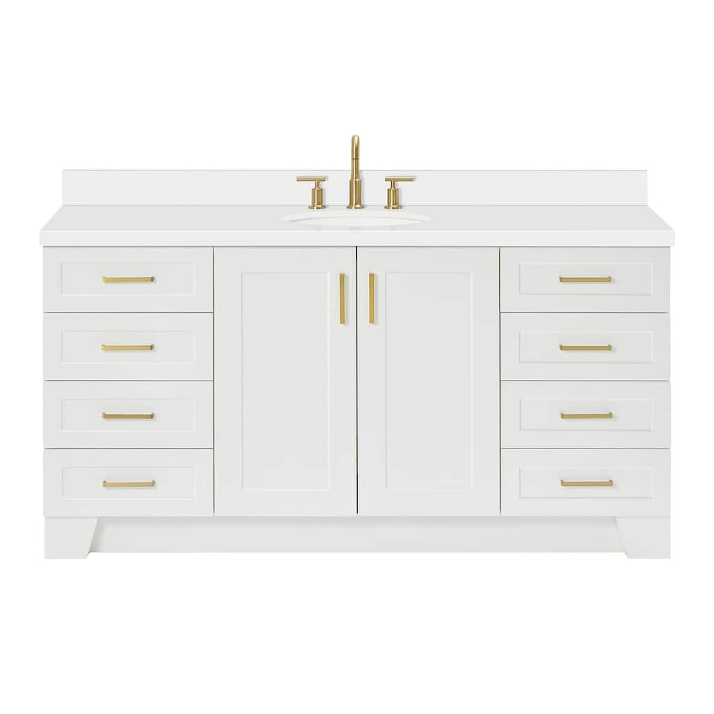 Ariel Q067SWQOVO Taylor 67" Free Standing Single Basin Vanity Set with